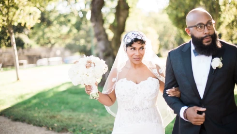 Jamaal Lemon and Nikki Lemon at their wedding.