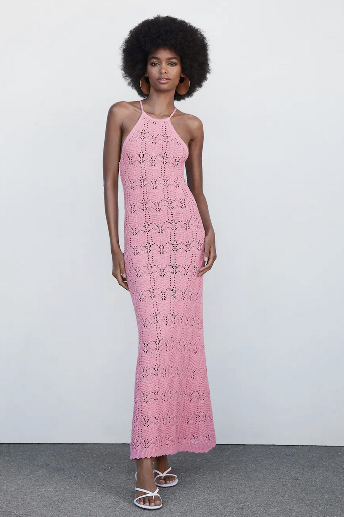 astr lace v neck dress Lavena V-Neck Puff Sleeve Midi Dress main image 0