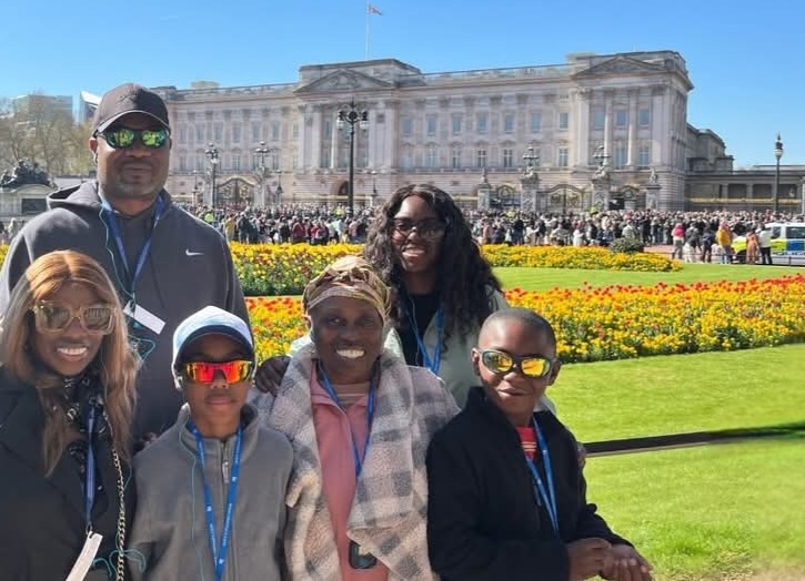 Family at Buckingham Palace.