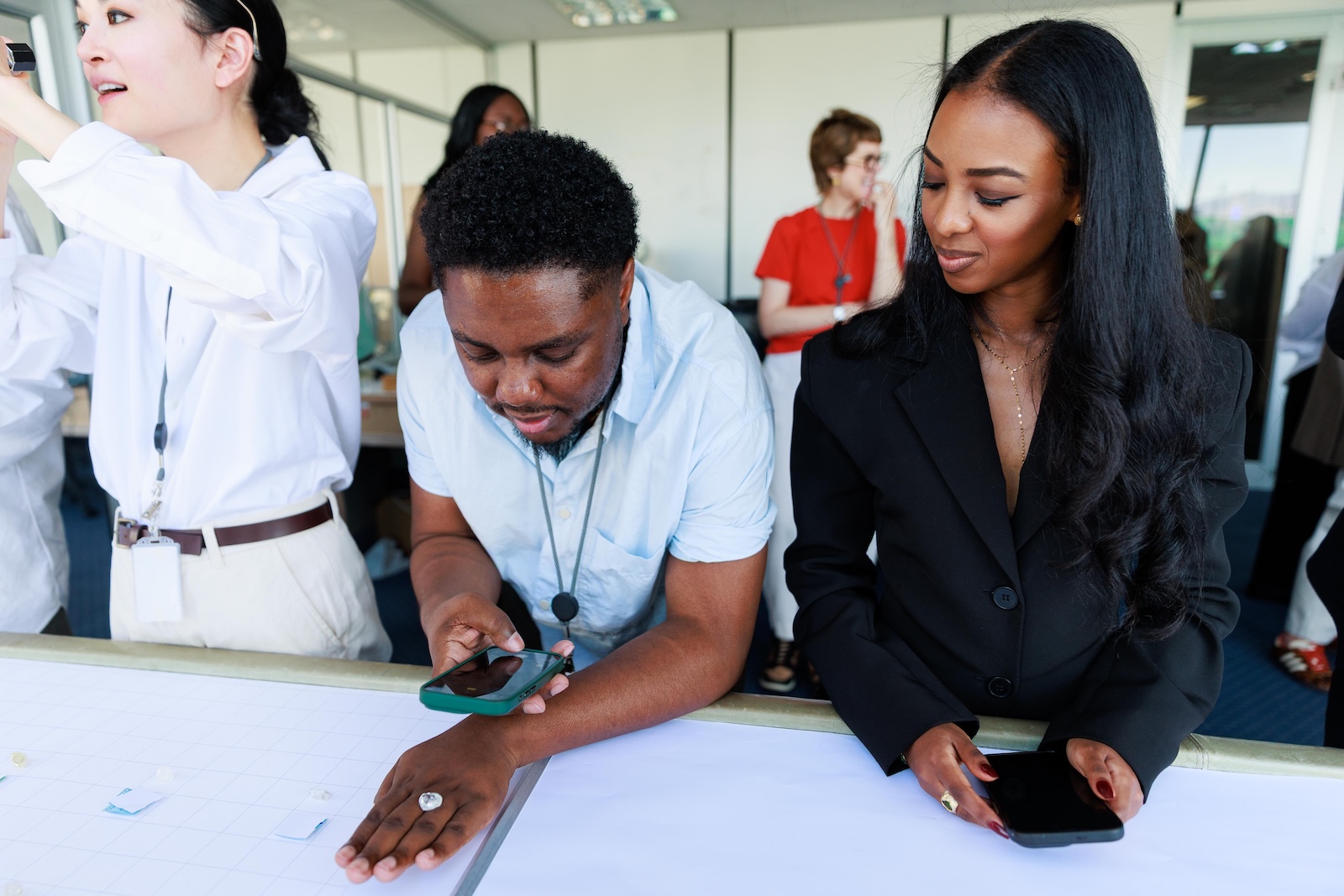 Victor Vaughn studies the diamond.