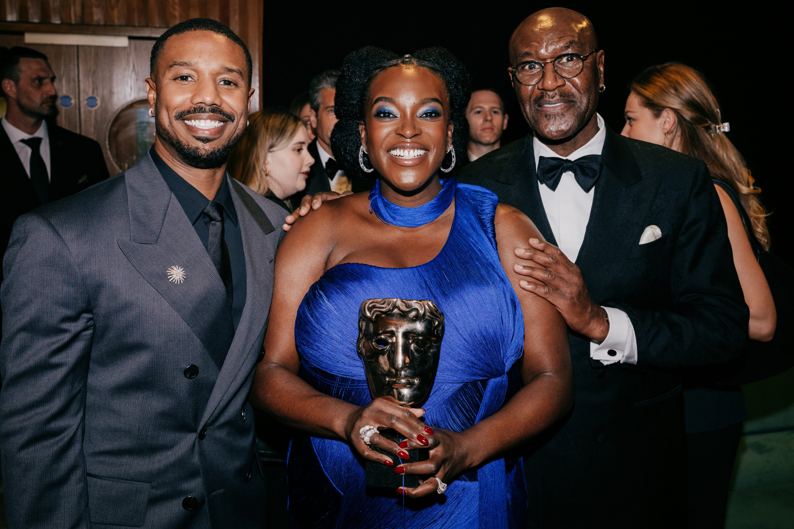 Michael B. Jordan, Wunmi Mosaku and Delroy Lindo at the BAFTA Awards