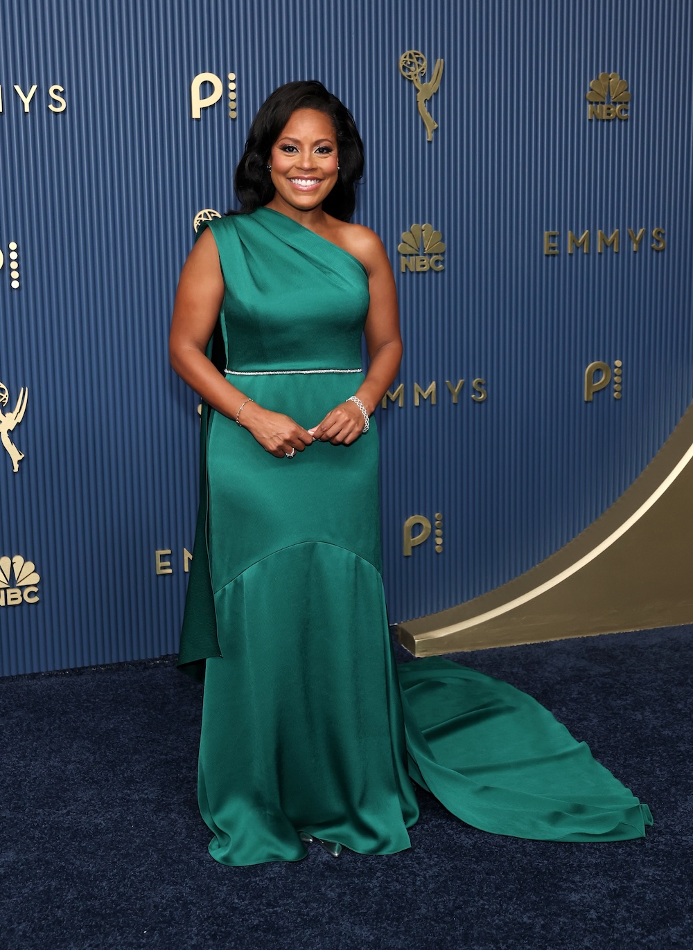 green dress at emmys Black Hollywood Shines with Bold Fashion 2026 Emmy Awards A-Line Prom Dresses